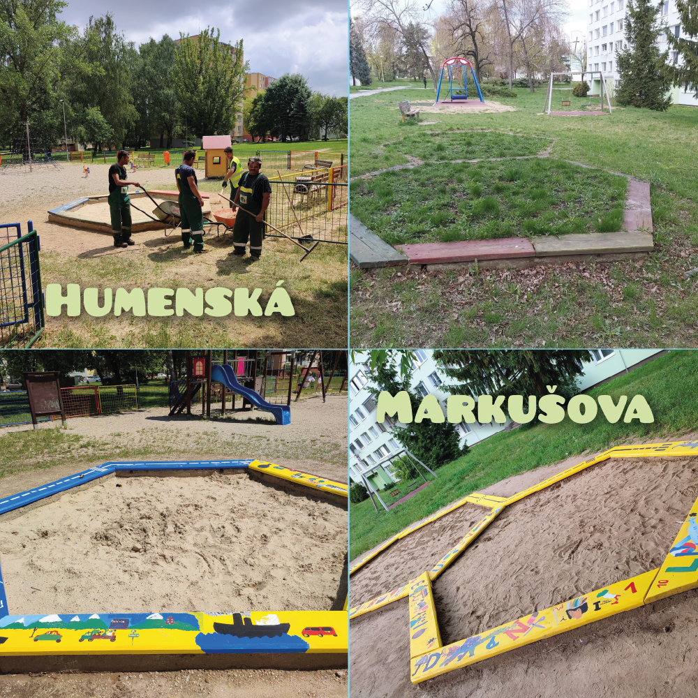 Detské ihriská — Humenská a Markušova