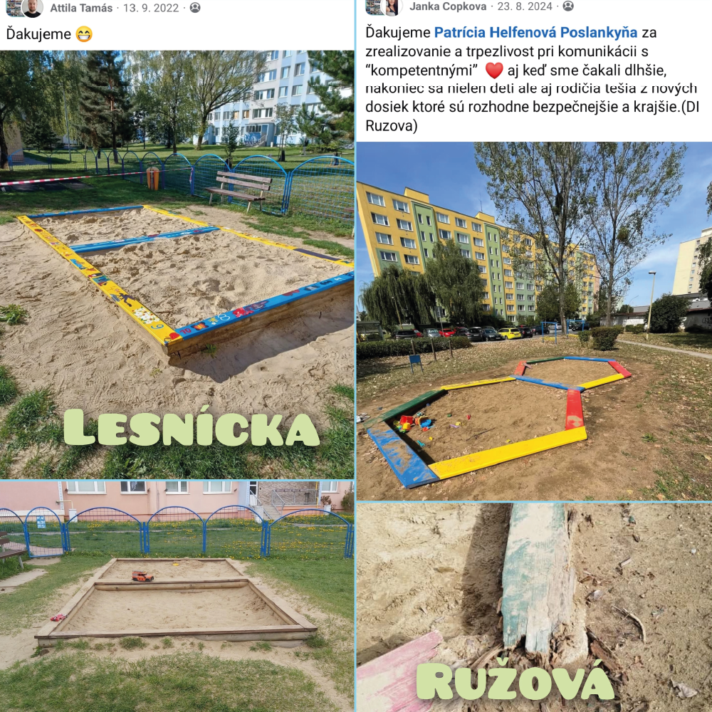 Detské ihriská — Lesnícka a Ružová
